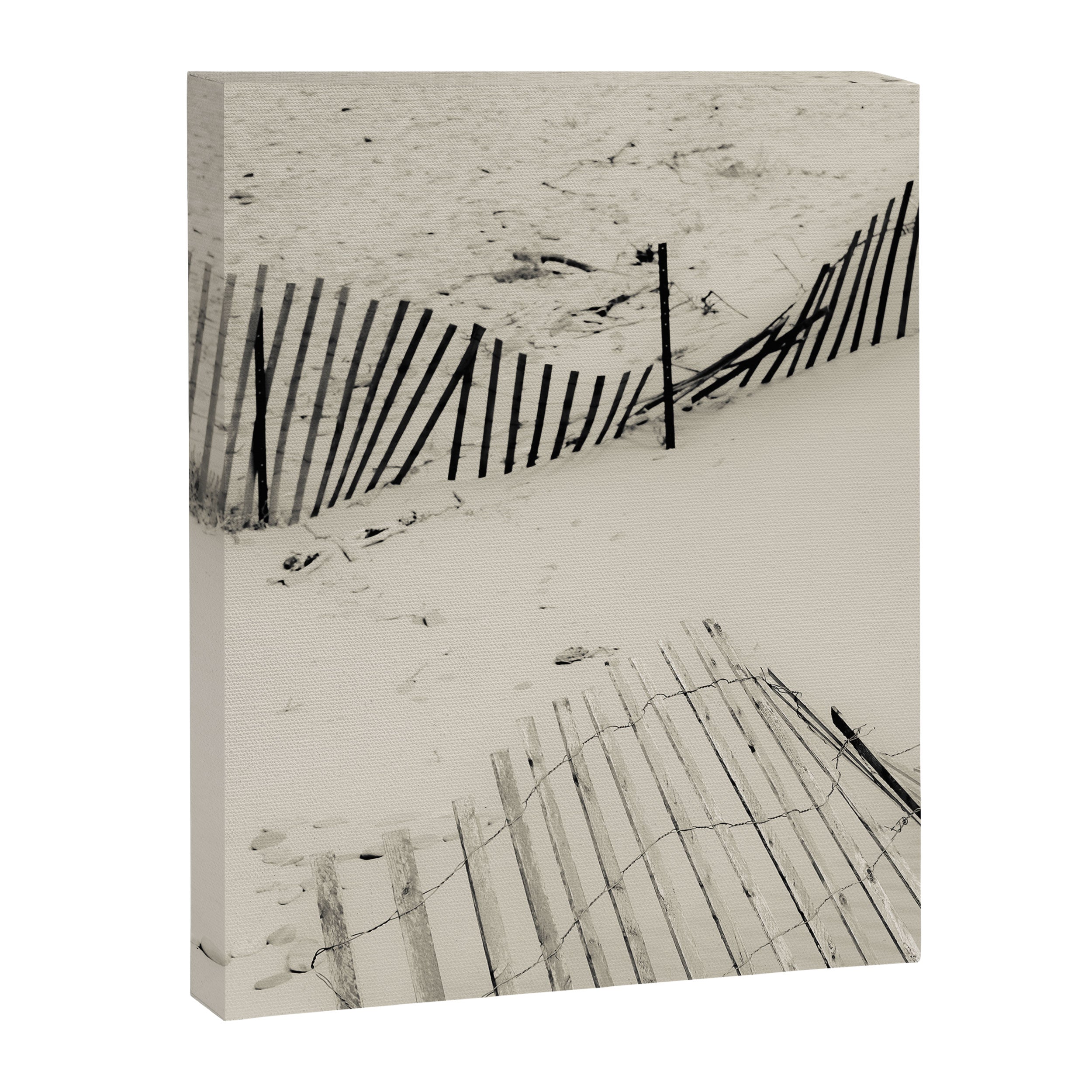 beach fence no 5 - coastal nautical photograph Canvas Print Gallery Image 6