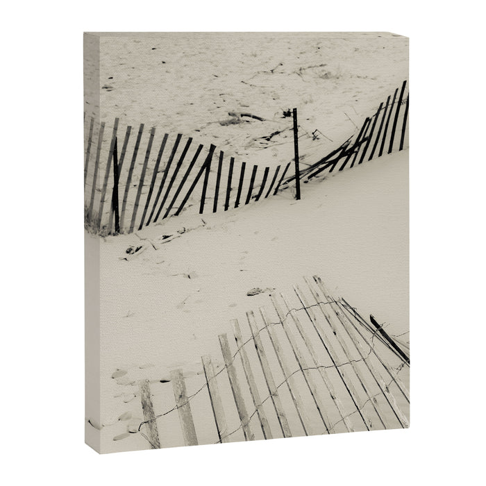 beach fence no 5 - coastal nautical photograph Canvas Print Gallery Image 1