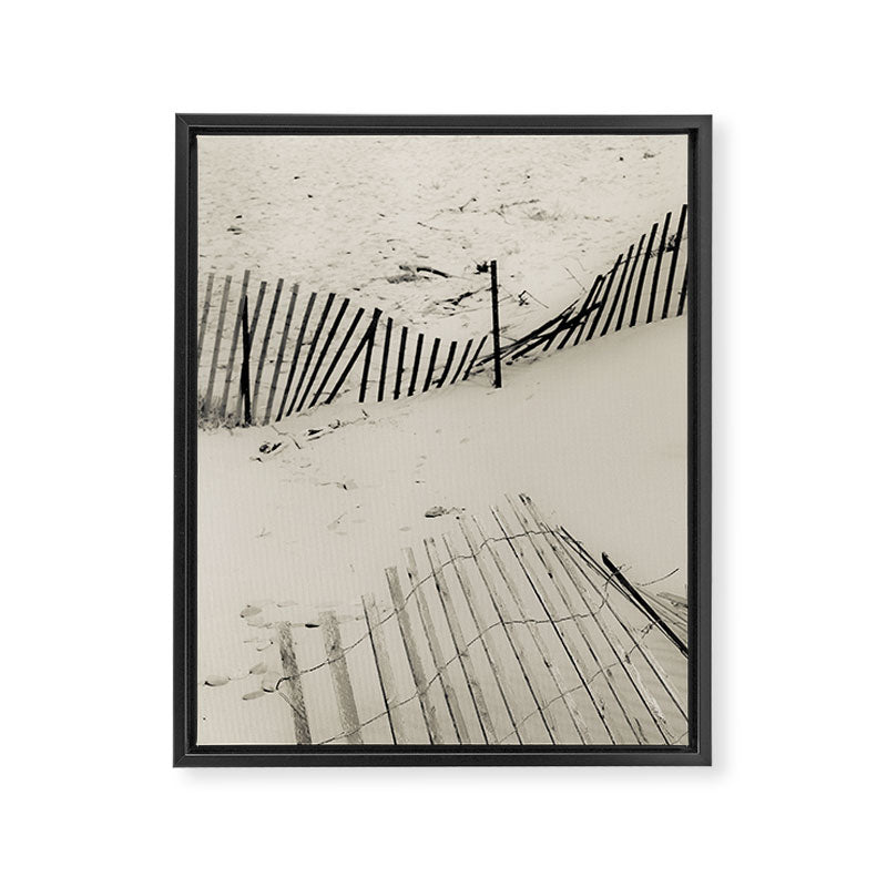 beach fence no 5 - coastal nautical photograph Framed Canvas Print Gallery Image 6