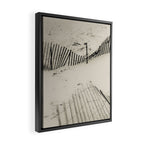 beach fence no 5 - coastal nautical photograph Framed Canvas Print Gallery Image 2