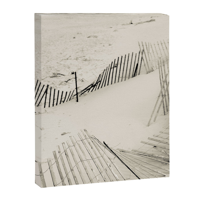 beach fence no. 7 - sea ocean nature photography  Canvas Print Gallery Image 1