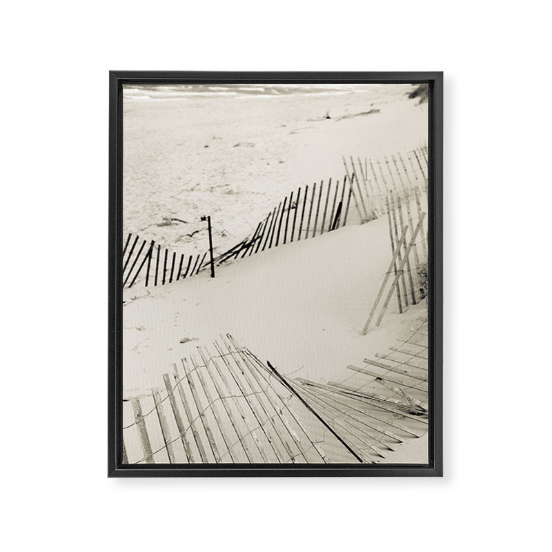 beach fence no. 7 - sea ocean nature photography  Framed Canvas Print Gallery Image 6