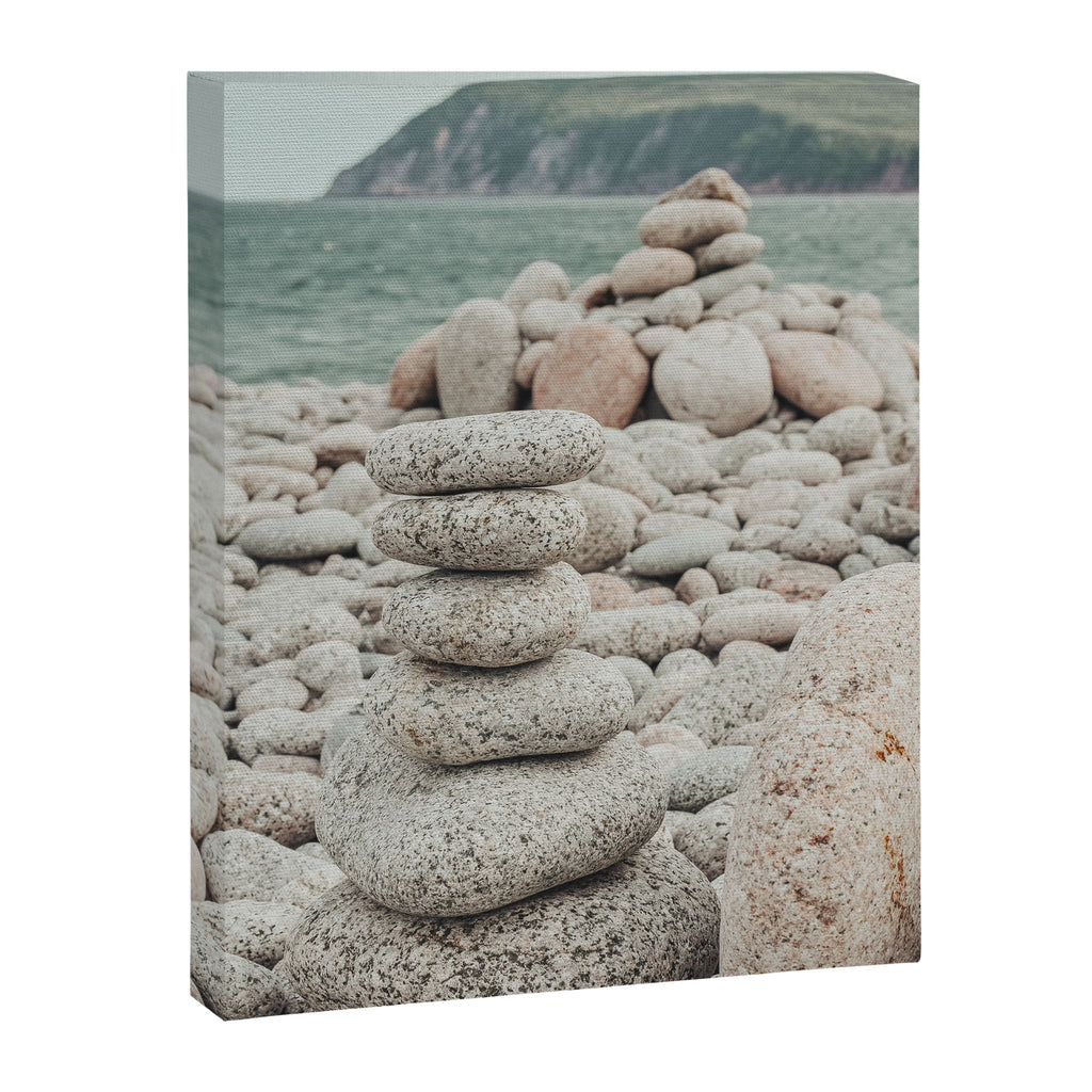 Beach Stones x nature environmental photograph Canvas Print Gallery Image 6