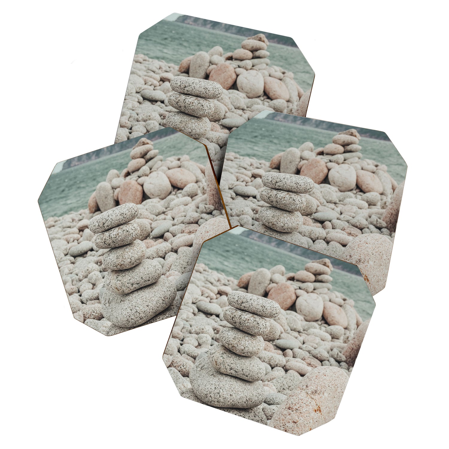 Beach Stones x nature environmental photograph Coaster Gallery Image 1