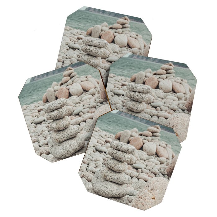 Beach Stones x nature environmental photograph Coaster Gallery Image 1