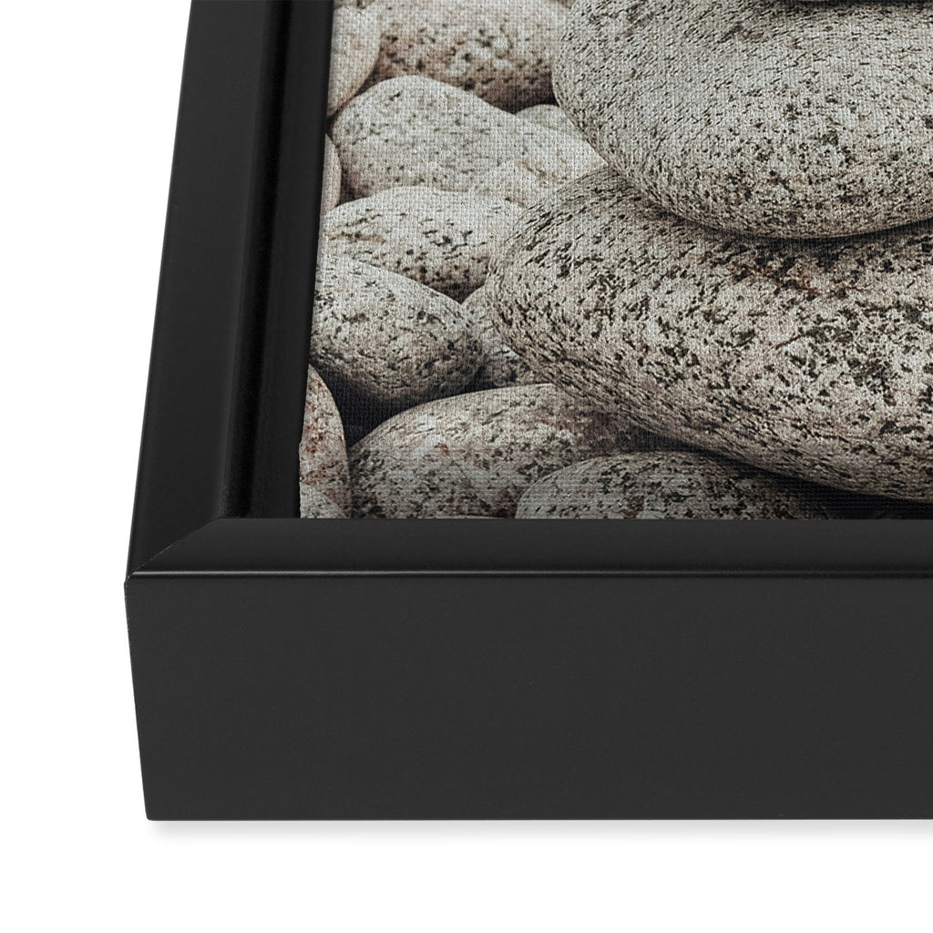Beach Stones x nature environmental photograph Framed Canvas Print Gallery Image 3