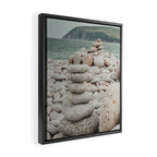 Beach Stones x nature environmental photograph Framed Canvas Print Gallery Image 2