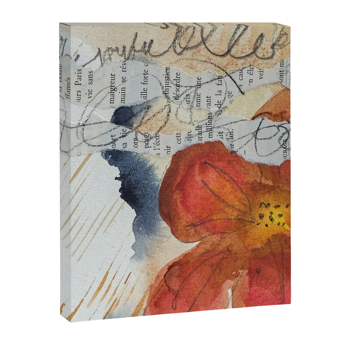 bloom - mixed media collage abstract botanical Canvas Print Gallery Image 1
