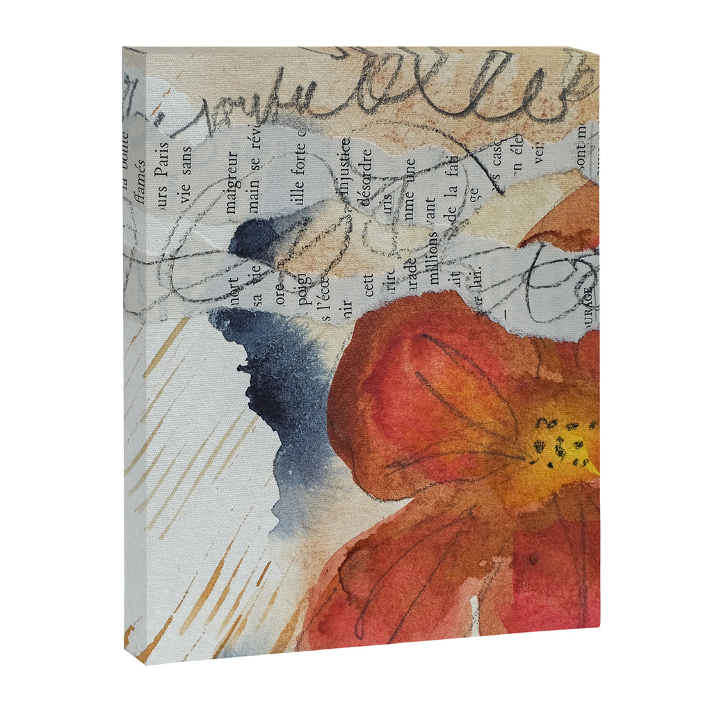 bloom - mixed media collage abstract botanical Canvas Print Gallery Image 6