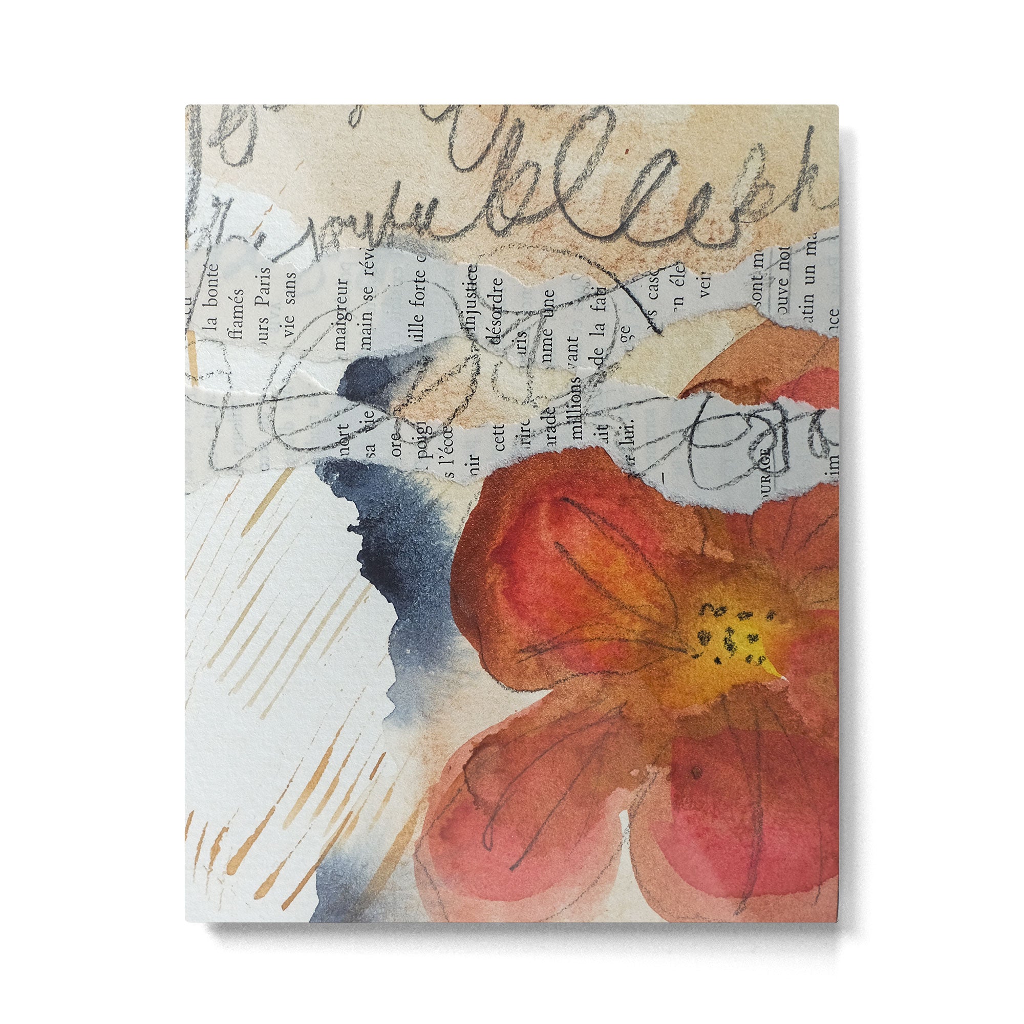 bloom - mixed media collage abstract botanical Metal Print Gallery Image 4