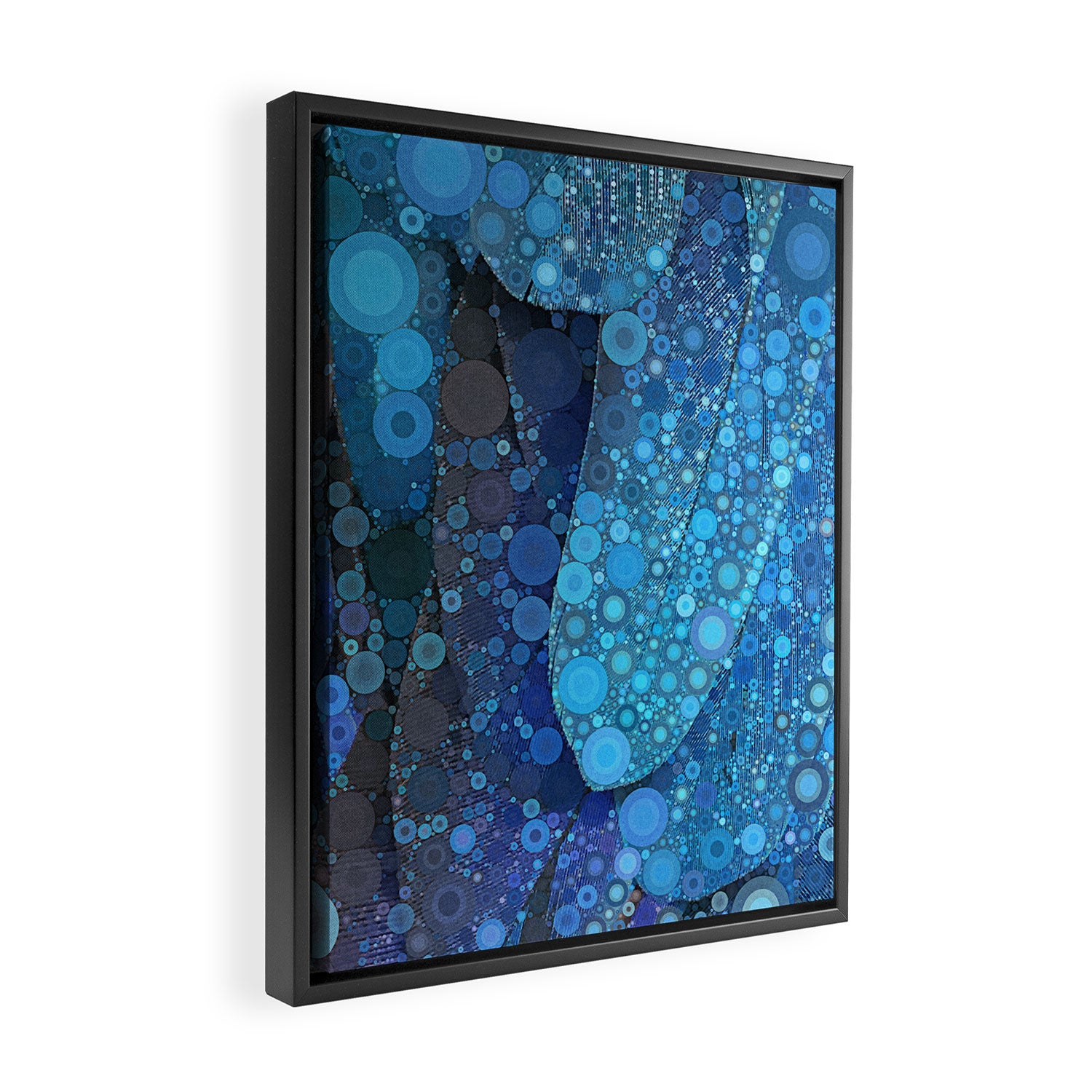 Blue Feathers Framed Canvas Print Gallery Image 2