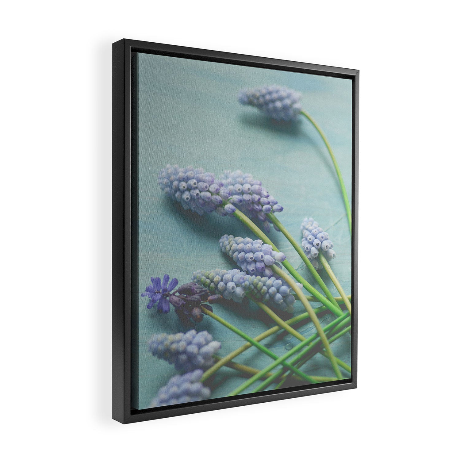 Blue Flowers Framed Canvas Print Gallery Image 2