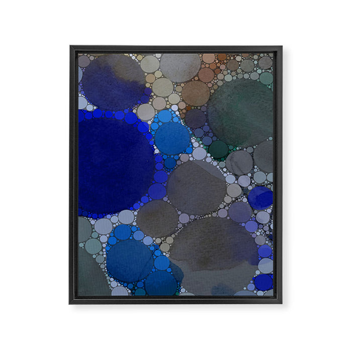bluebirds and forget me nots - blue abstract art nature colorful happy Framed Canvas Print Gallery Image 1