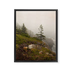 Bold Coast of Maine - travel photography grey landscape peridot green Framed Canvas Print Gallery Image 6