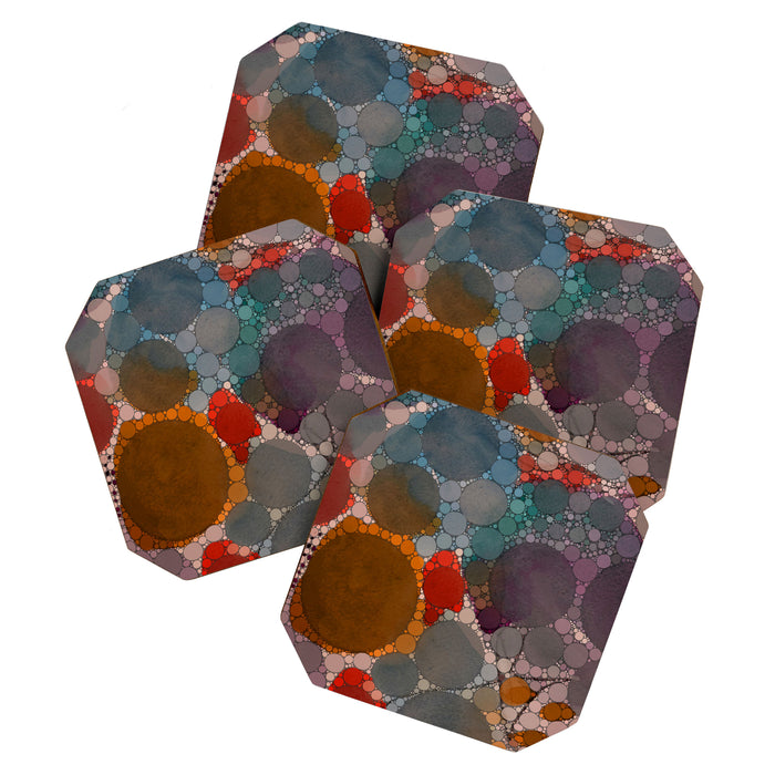 Bold Dreams - colorful red abstract happy art Coaster Gallery Image 1