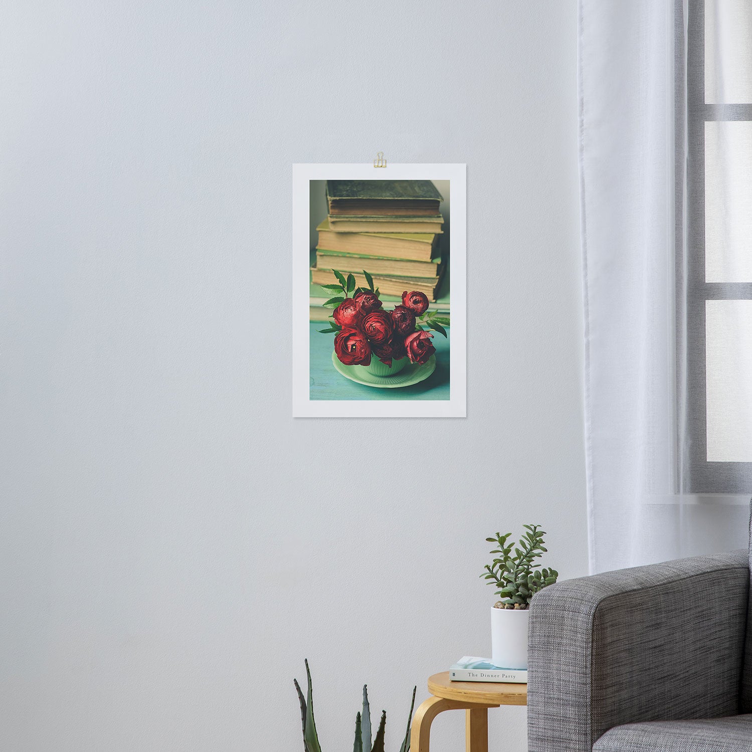 Books and Flowers Art Print Gallery Image 3