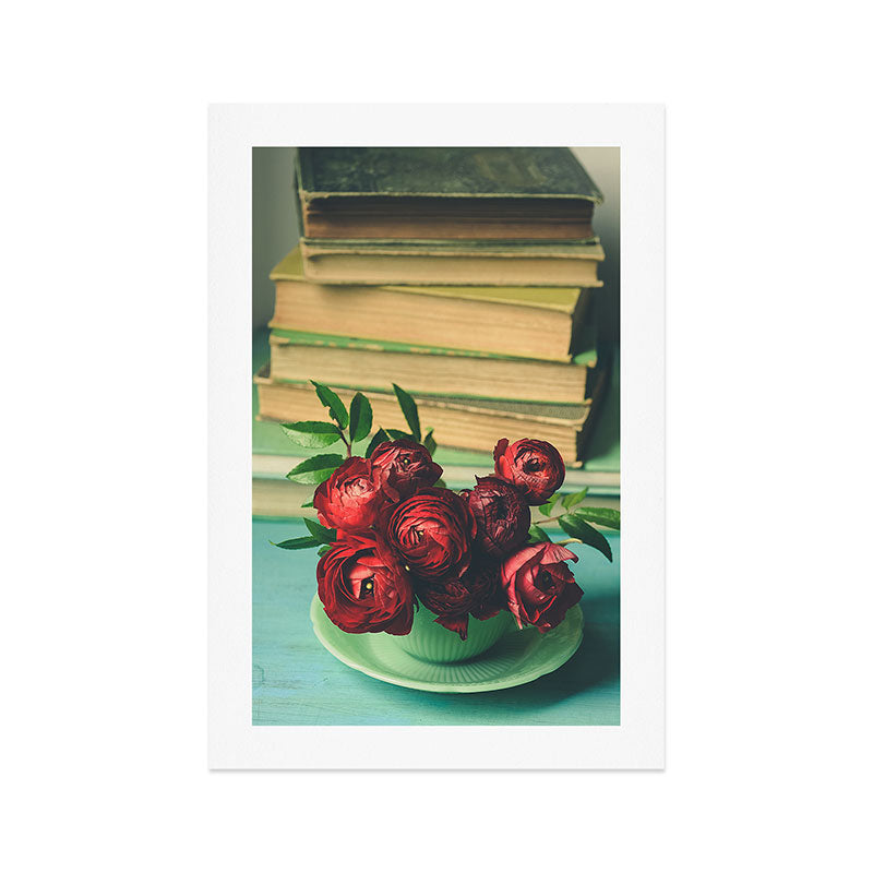 Books and Flowers Art Print Gallery Image 1