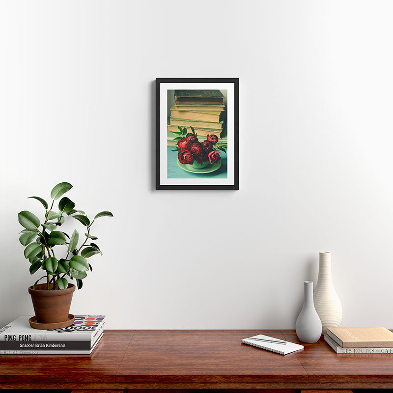 Books and Flowers Framed Art Print Gallery Image 2