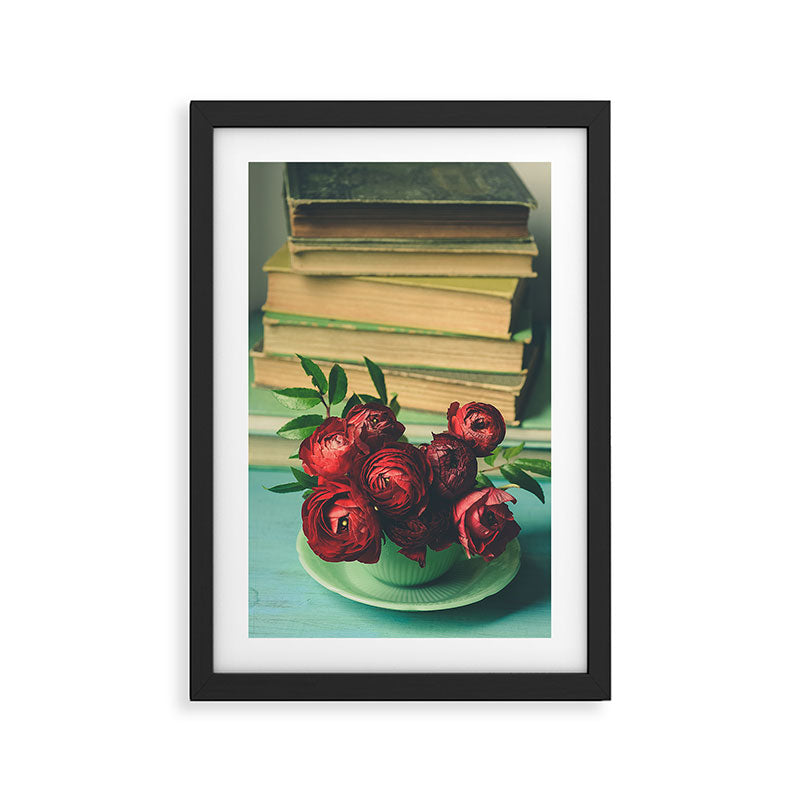 Books and Flowers Framed Art Print Gallery Image 2