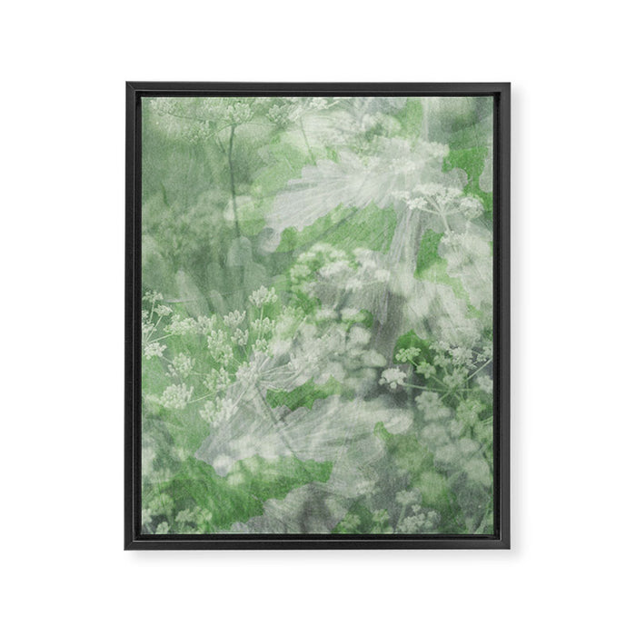 botanical abstract 101 - green double exposure floral Framed Canvas Print Gallery Image 1