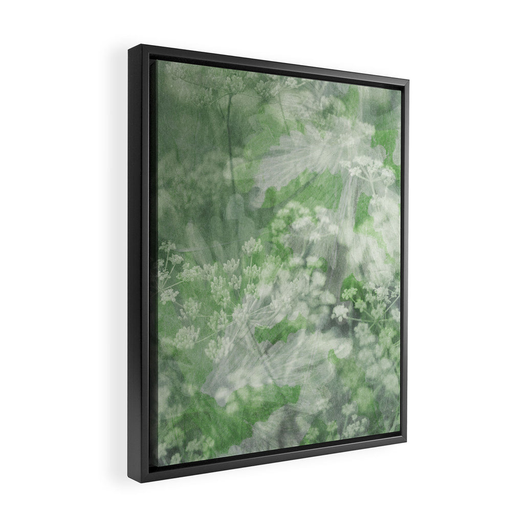 botanical abstract 101 - green double exposure floral Framed Canvas Print Gallery Image 2