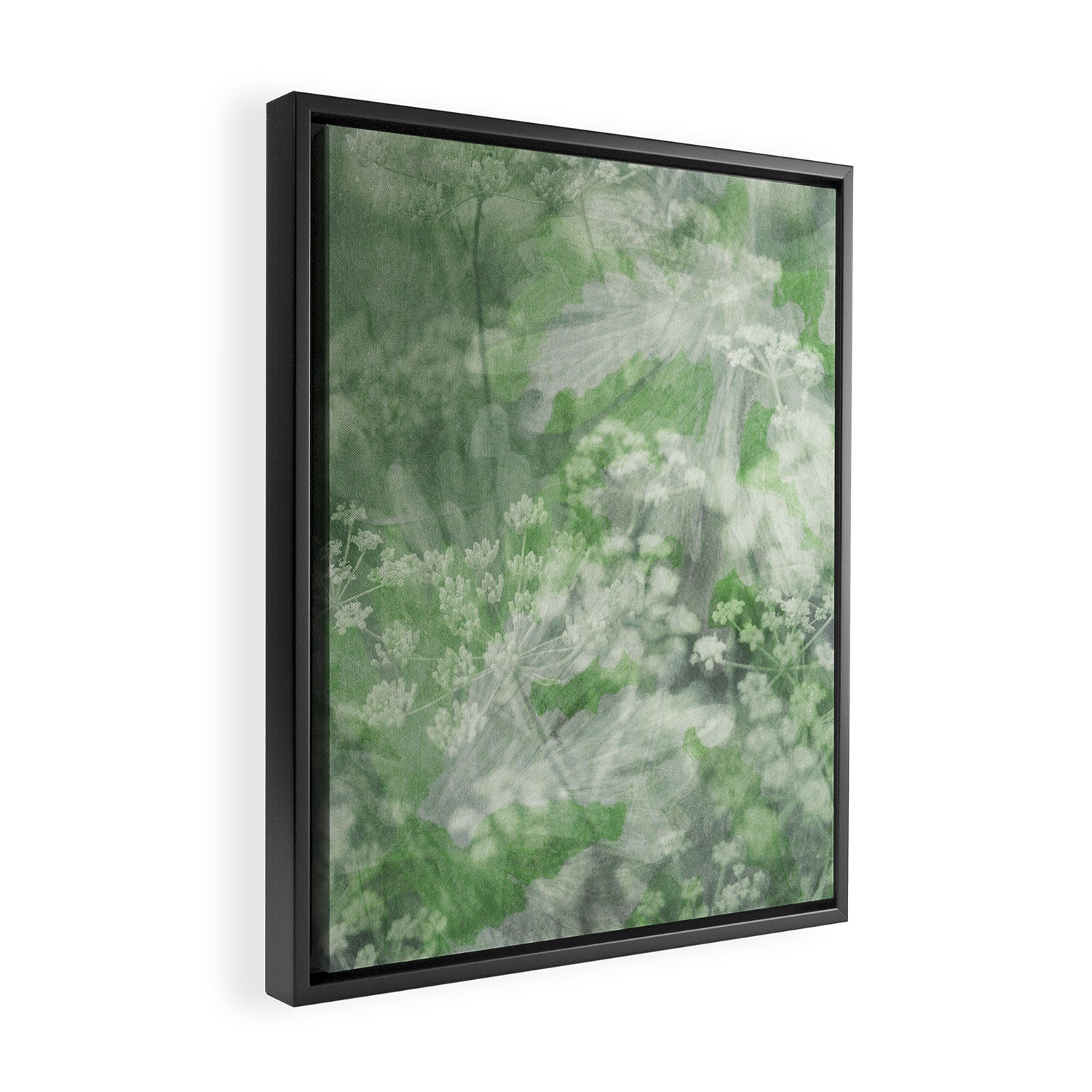 botanical abstract 101 - green double exposure floral Framed Canvas Print Gallery Image 2