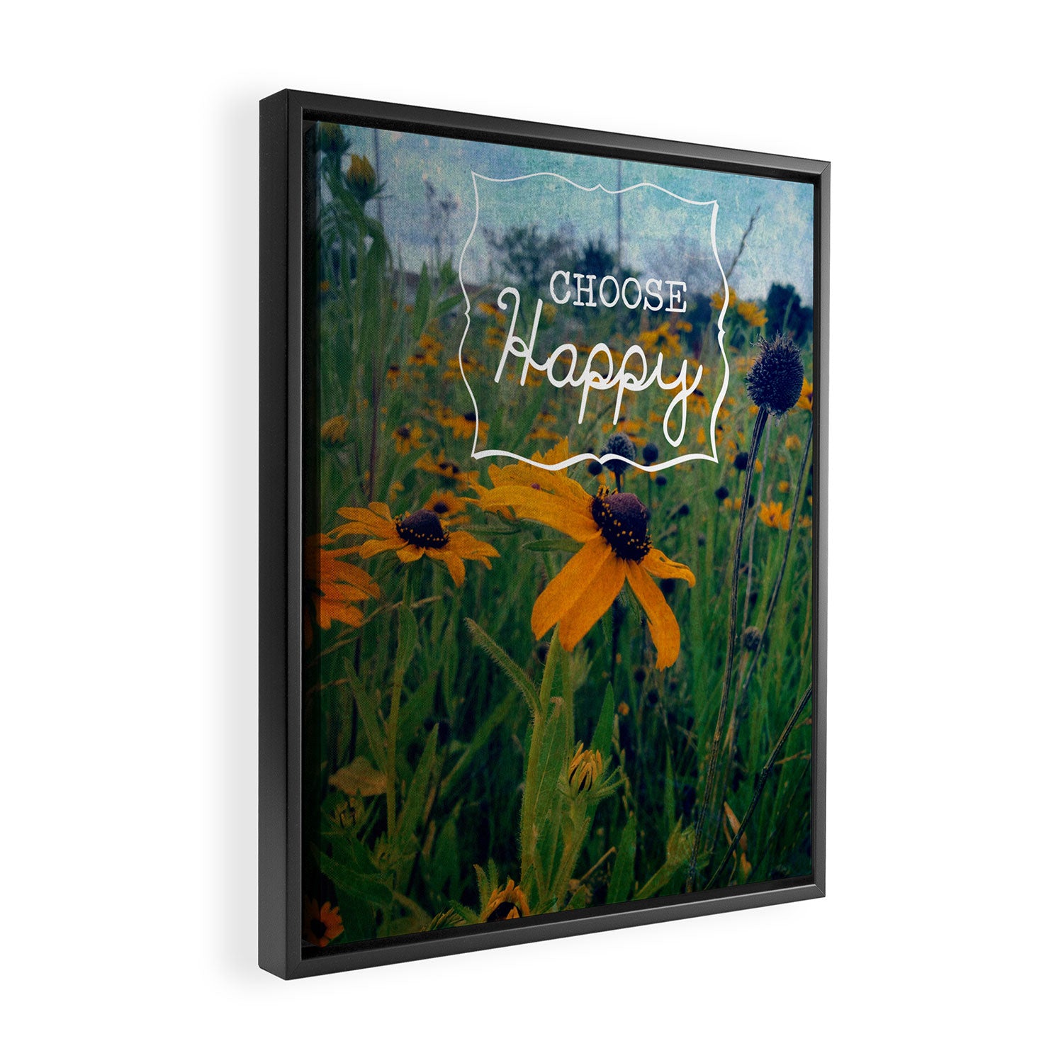 Choose Happy Framed Canvas Print Gallery Image 2
