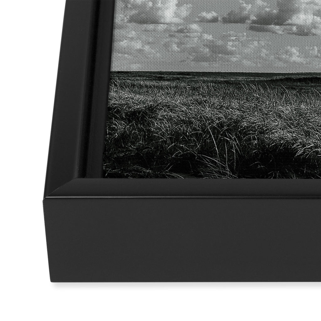 cloudscape - black and white nature photograph Framed Canvas Print Gallery Image 3