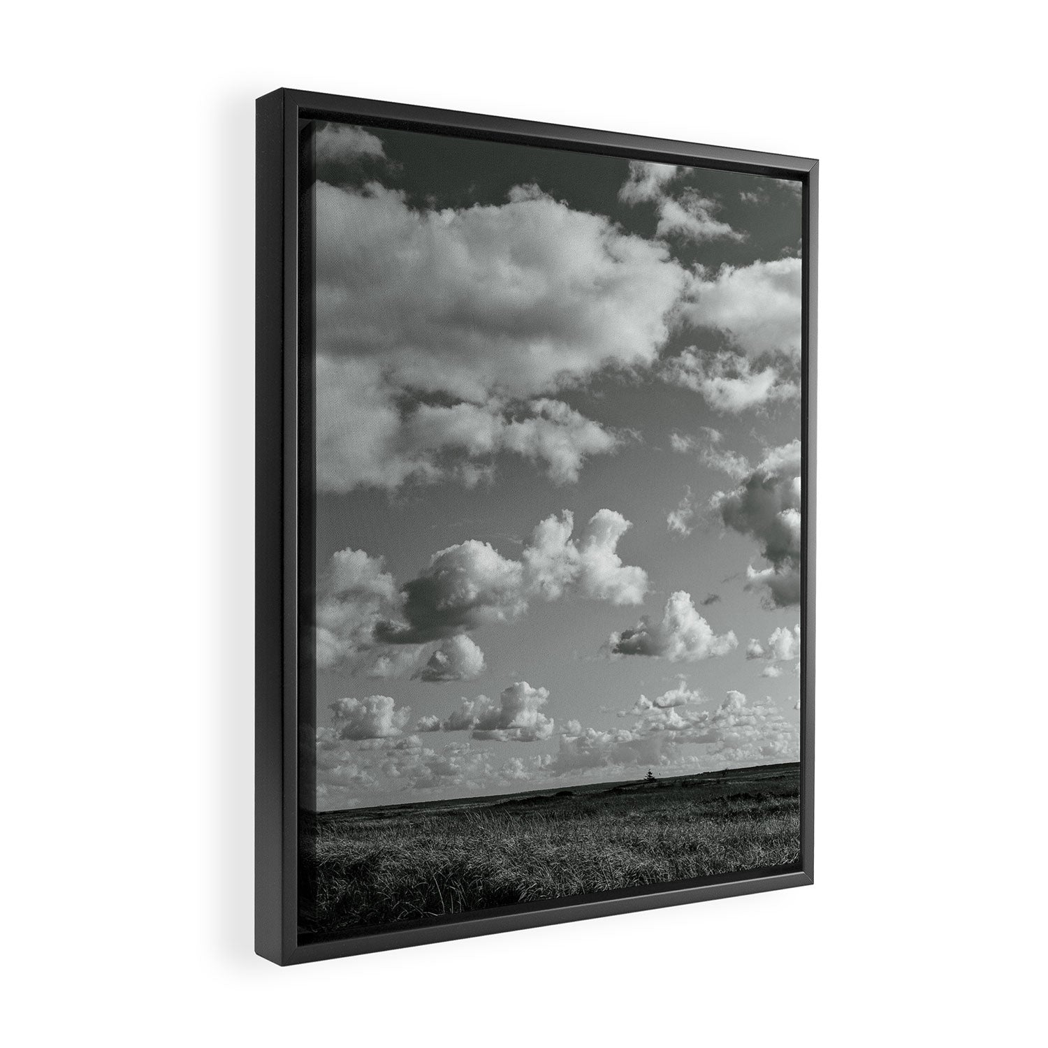 cloudscape - black and white nature photograph Framed Canvas Print Gallery Image 2