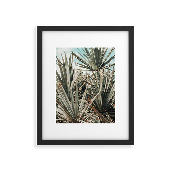 Coastal Morning  palmetto botanical leaf photograph Framed Art Print Gallery Image 1