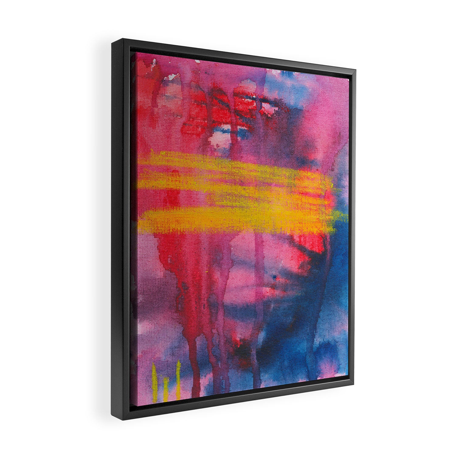 Color Play - abstract watercolor acrylic painting Framed Canvas Print Gallery Image 2