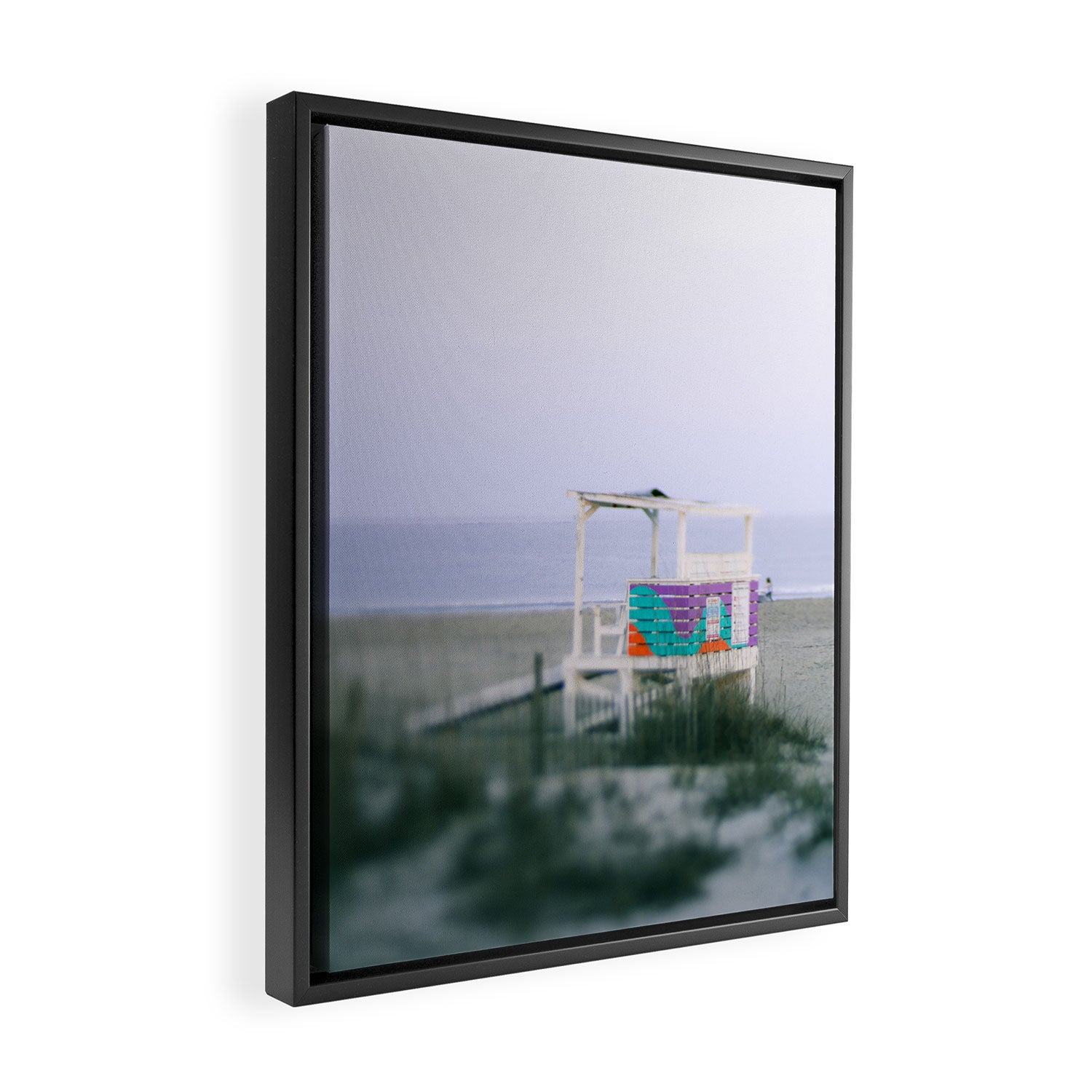 Colorful Lifeguard Stand Framed Canvas Print Gallery Image 2