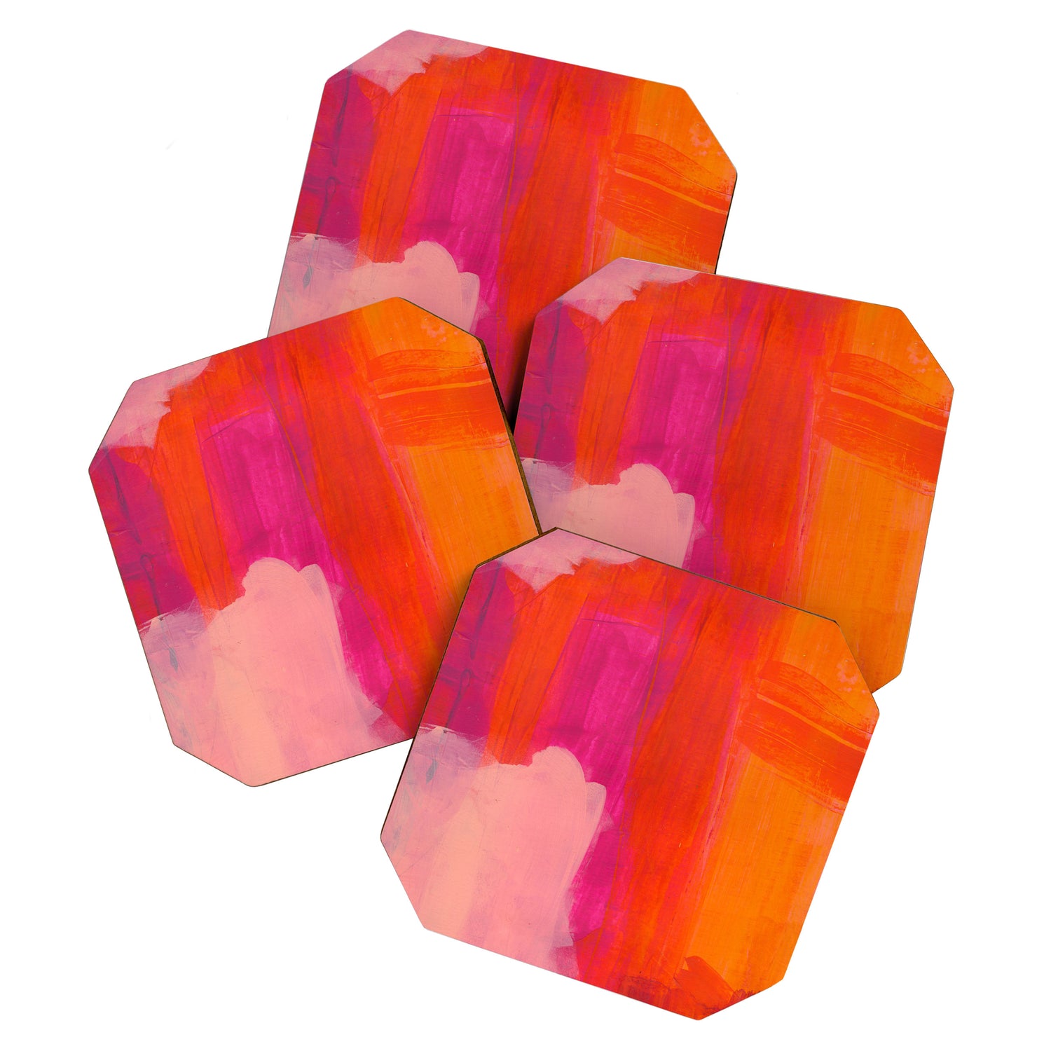 Colors of Love - colorful bright acrylic abstract painting Coaster Gallery Image 1