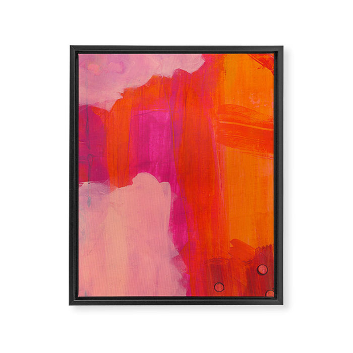 Colors of Love - colorful bright acrylic abstract painting Framed Canvas Print Gallery Image 1