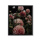 Come Together - moody botanical floral photograph rose pink dahlia flowers Framed Canvas Print Gallery Image 6