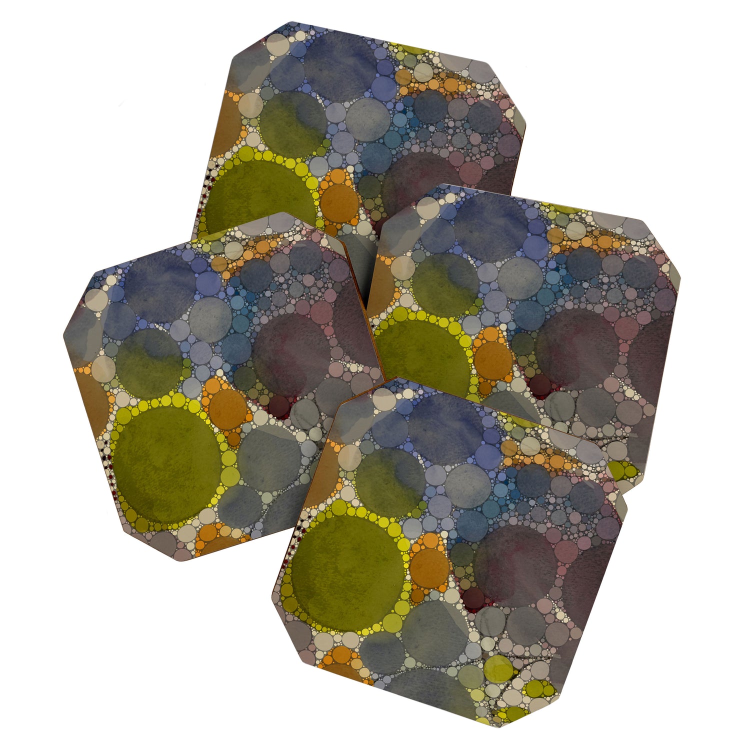 Complmentary - abstract art digital graphic design happy colorful whimsical art Coaster Gallery Image 1