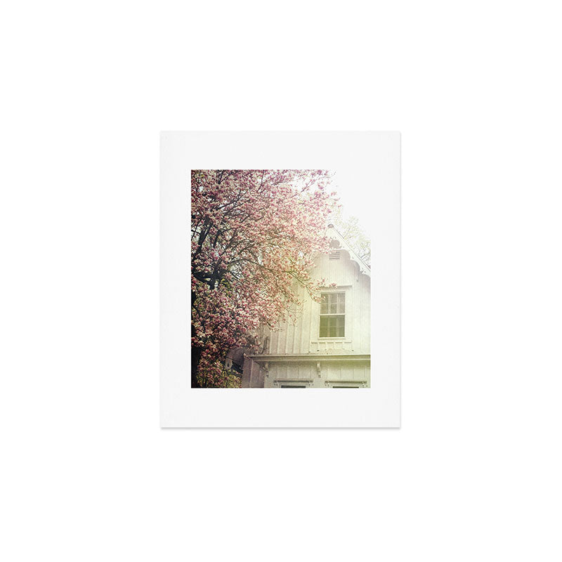 Cottage and Magnolias Art Print Gallery Image 1