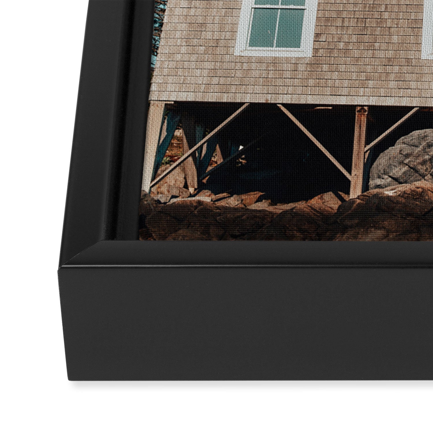 Cottage by the Sea Framed Canvas Print Gallery Image 3