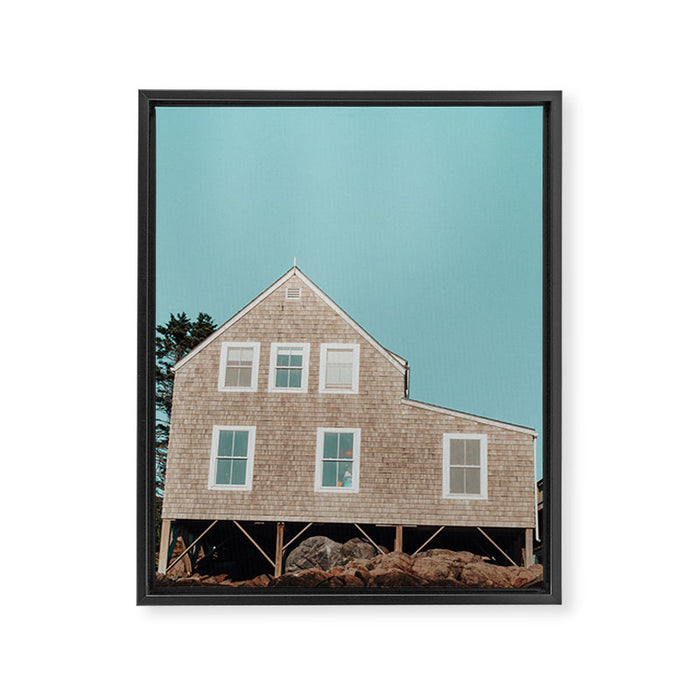 Cottage by the Sea Framed Canvas Print Gallery Image 1