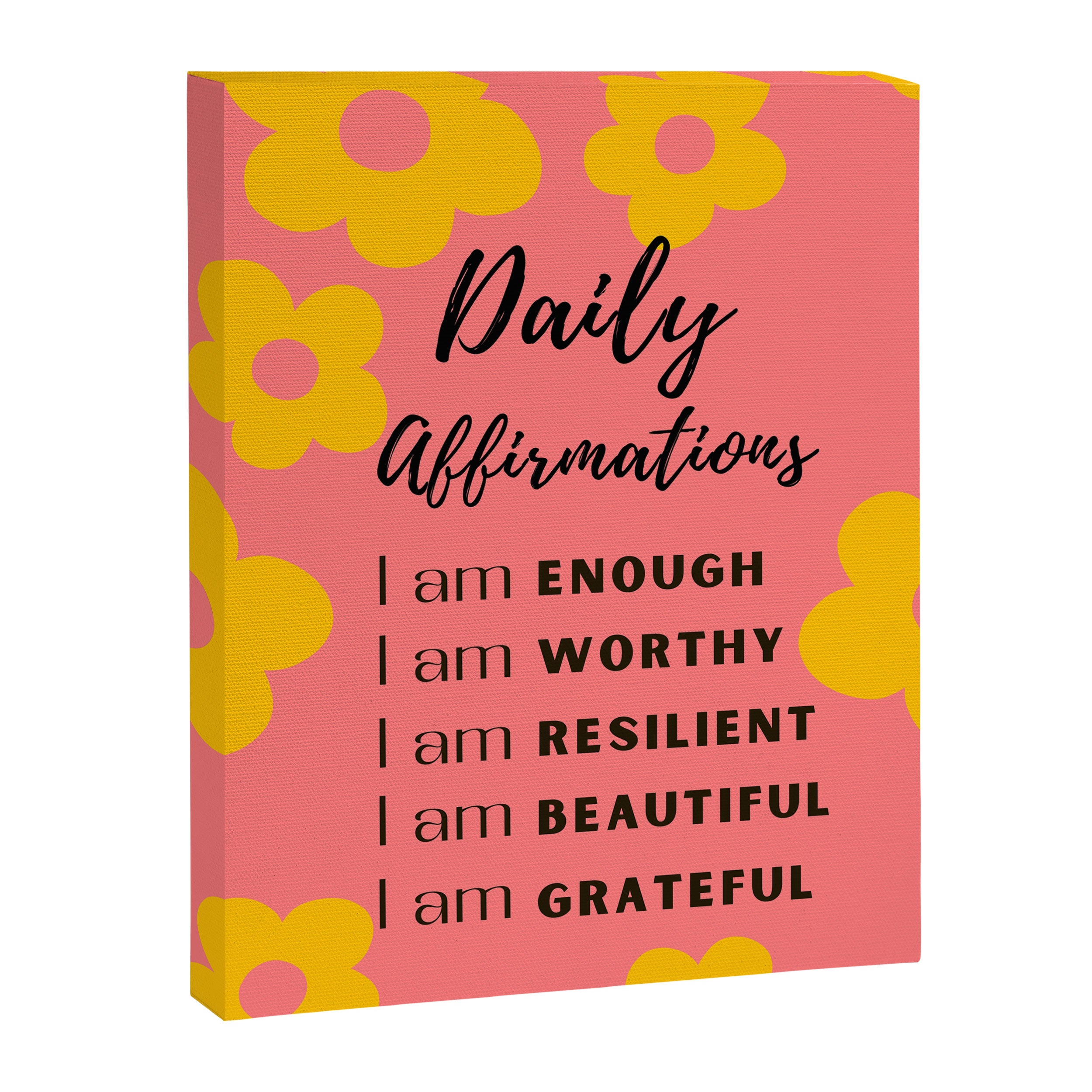 daily affirmations for confidence - self care intentions Canvas Print Gallery Image 6