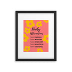 daily affirmations for confidence - self care intentions Framed Art Print Gallery Image 5