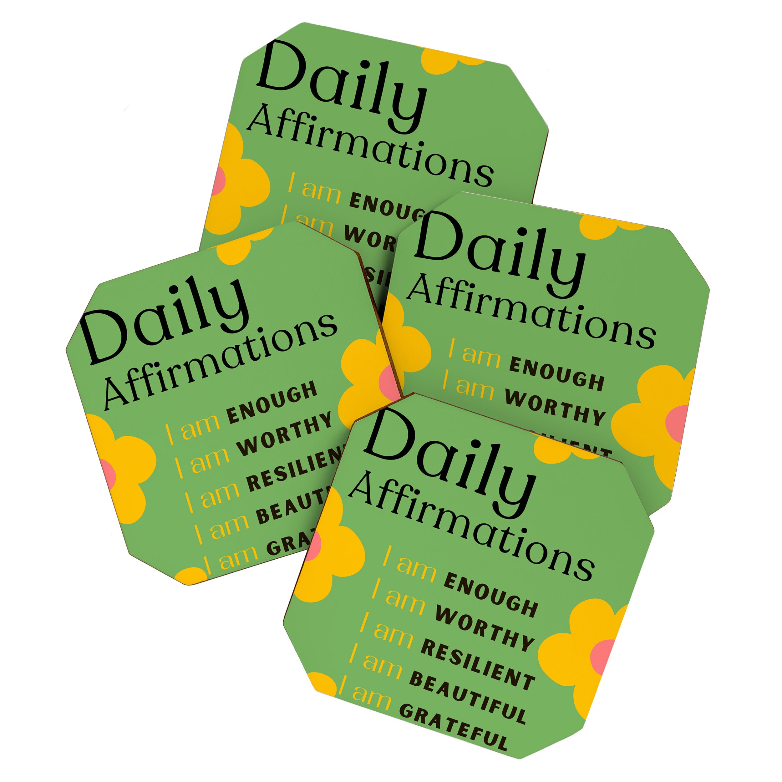 daily affirmations - self care motivational intentions Coaster Gallery Image 1
