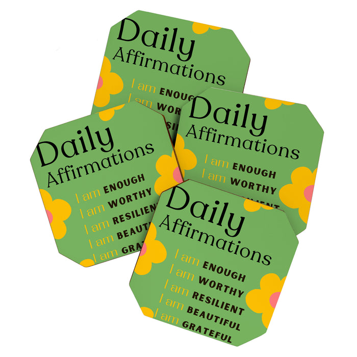 daily affirmations - self care motivational intentions Coaster Gallery Image 1