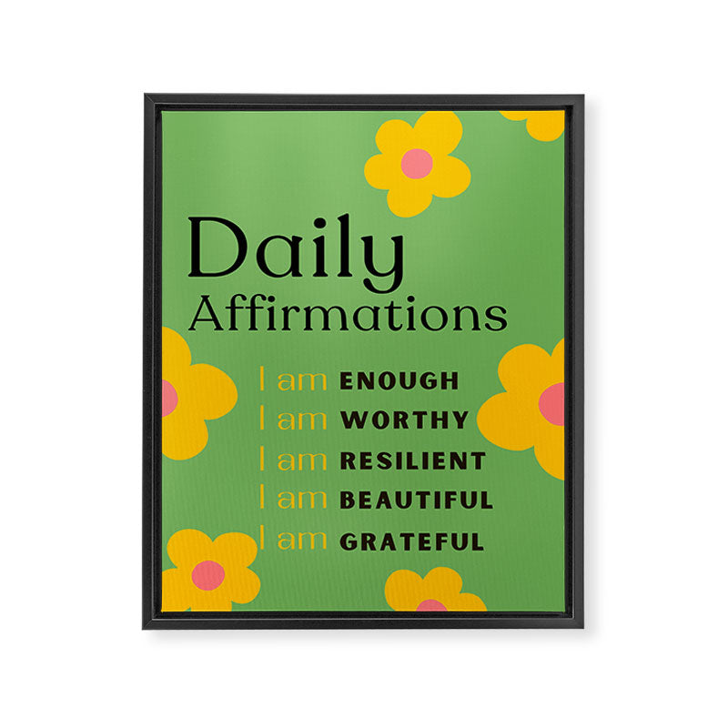 daily affirmations - self care motivational intentions Framed Canvas Print Gallery Image 6