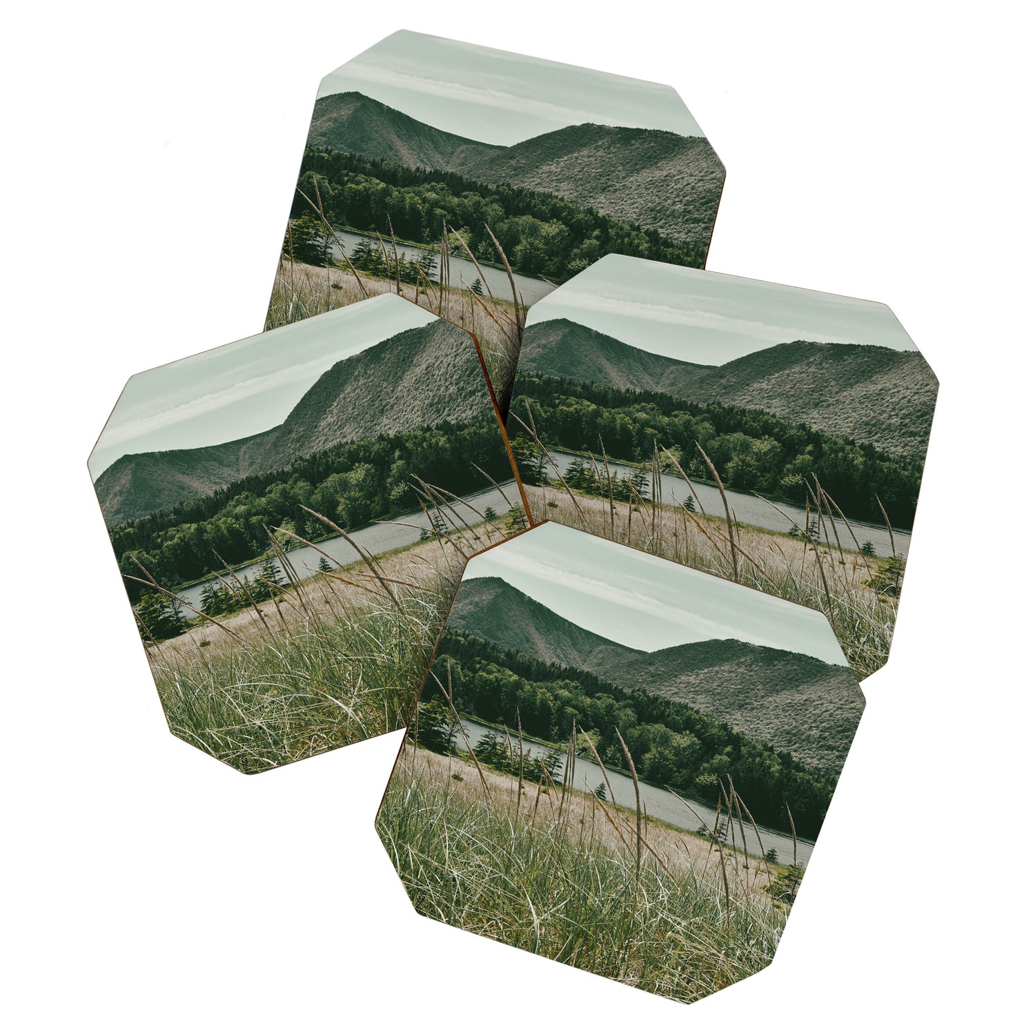 Distant Mountains nature landscape photograph Coaster Gallery Image 1