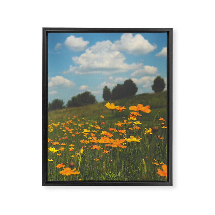 Dreaming in a Summer Field - boho nature wildflower photograph Framed Canvas Print Gallery Image 1
