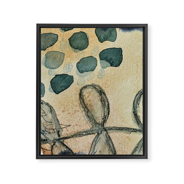 dreaming in color - watercolor mixed media botanical abstract Framed Canvas Print Gallery Image 1