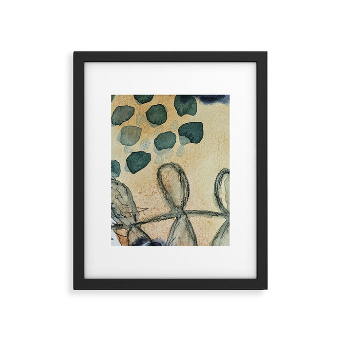 dreaming in color - watercolor mixed media botanical abstract Framed Art Print Gallery Image 1