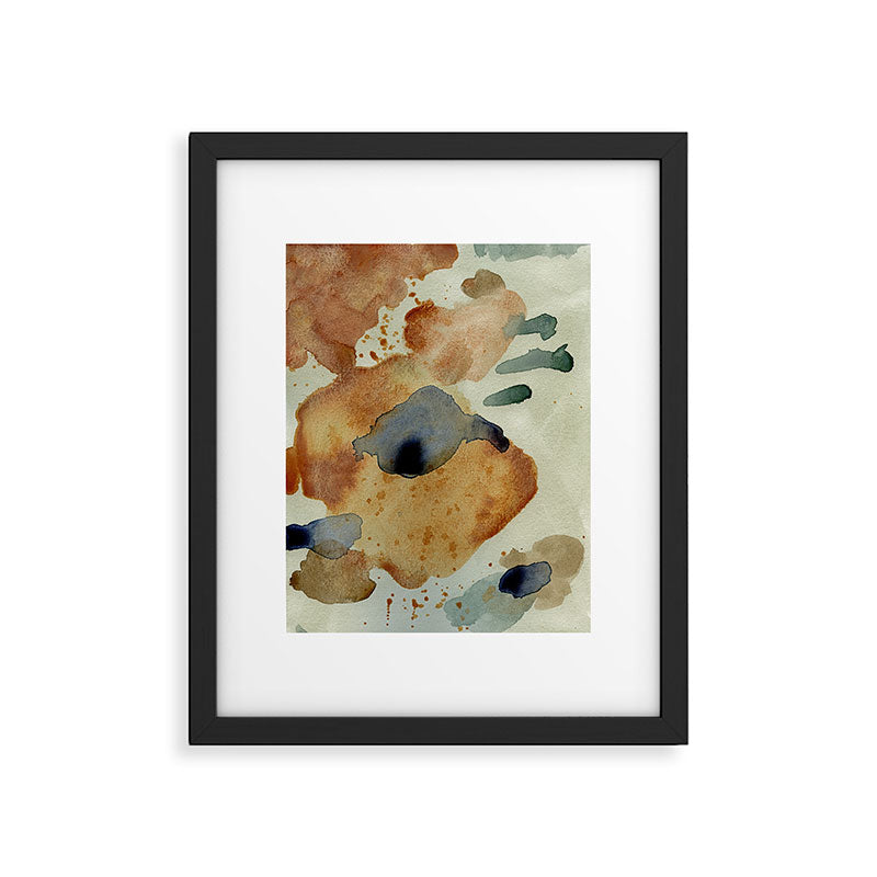 Equanimity Contemporary Abstract Nature Watercolor Painting Framed Art Print