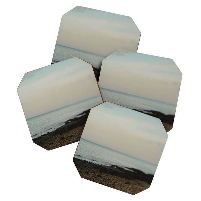 Evening By the Sea - Maine landscape seascape abstract minimal Coaster Gallery Image 1